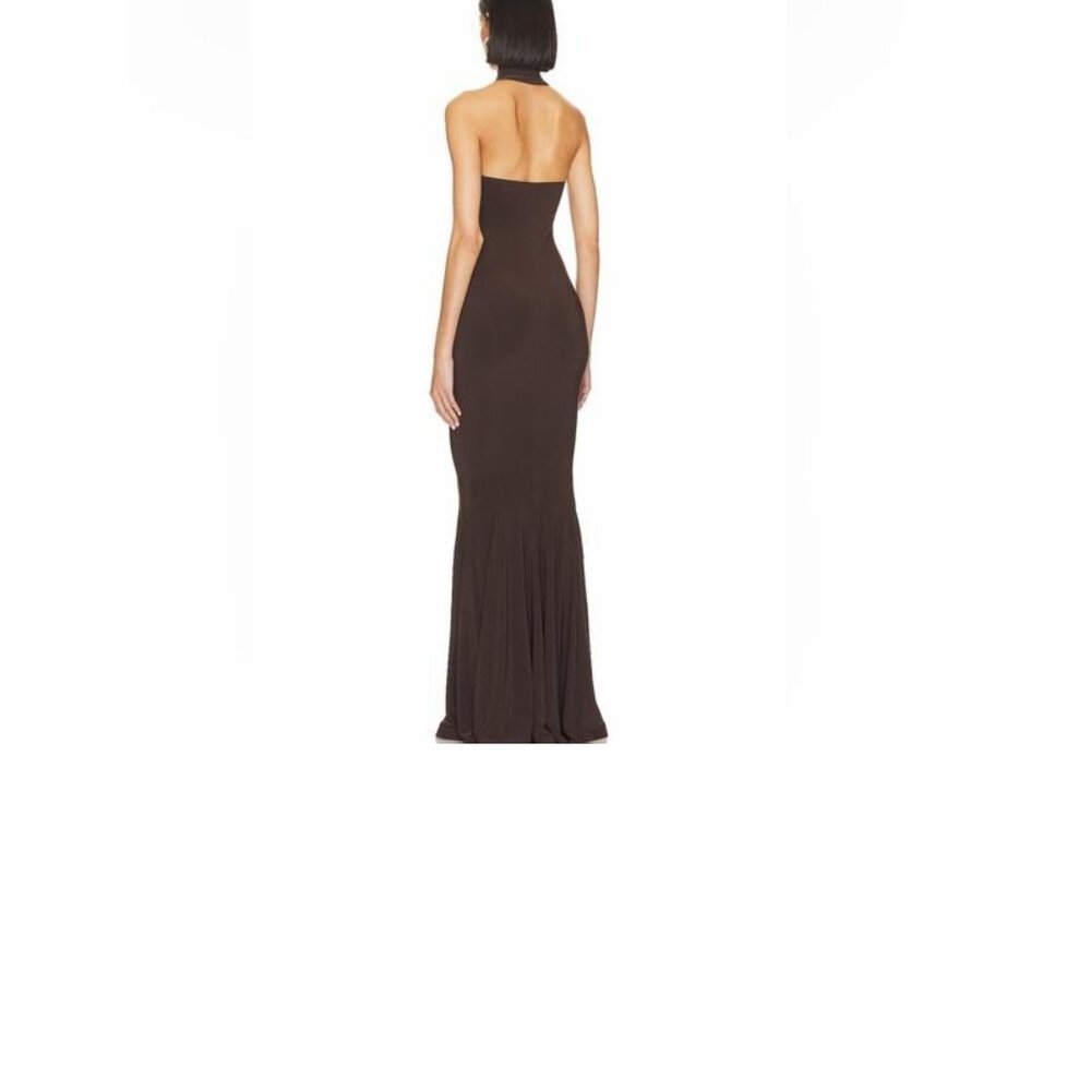 Norma Kamali  fishtail halter gown